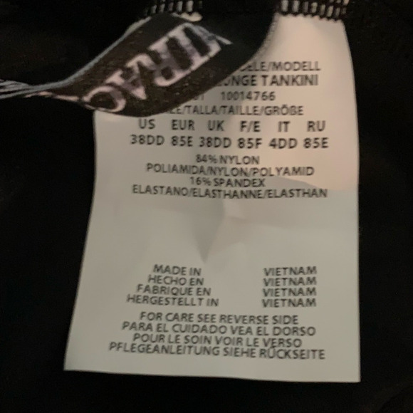 Miraclesuit Top NWT Women's Size 38DD Black Solid Plunge Tankini SwimTop - Picture 5 of 8